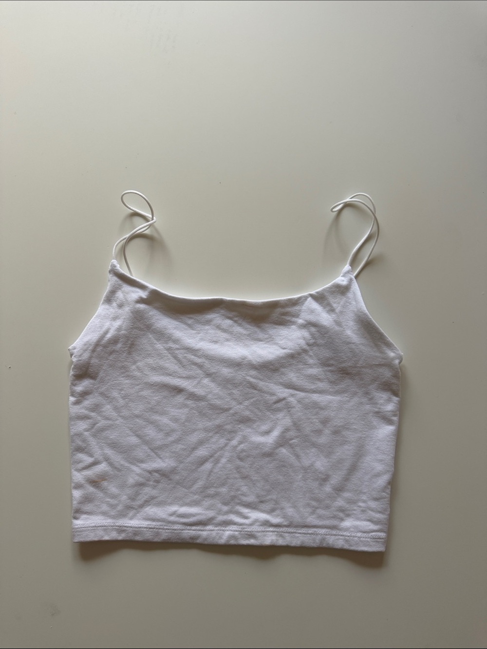 Wilfred White Spaghetti Strap Cropped Camisole